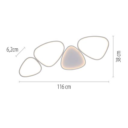 Schöner Wohnen 14039-16 - Plafoniera dimmerabile a LED PEBBLES LED/35,5W/230V bianca