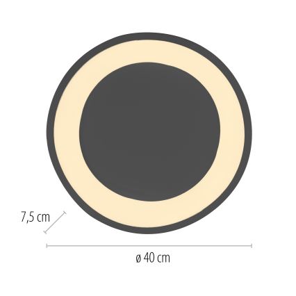 Schöner Wohnen 14233-18 - Plafoniera dimmerabile a LED MONTA LED/21W/230V Ø 40 cm nera