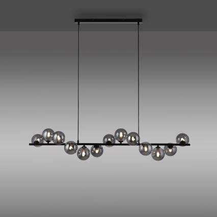Schöner Wohnen 14504-18 - Lampadario LED sospeso a cavo DUBAI 13xG9/3W/230V 118 m nero/fumé