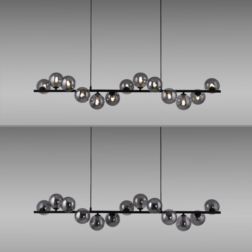 Schöner Wohnen 14504-18 - Lampadario LED sospeso a cavo DUBAI 13xG9/3W/230V 118 m nero/fumé