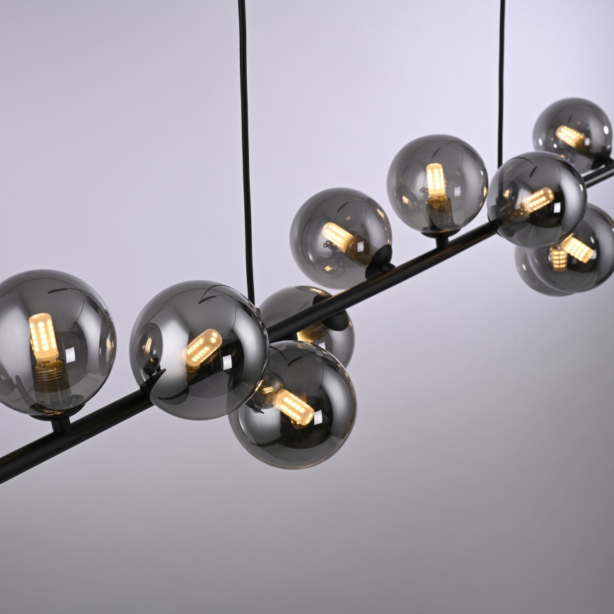 Schöner Wohnen 14504-18 - Lampadario LED sospeso a cavo DUBAI 13xG9/3W/230V 118 m nero/fumé