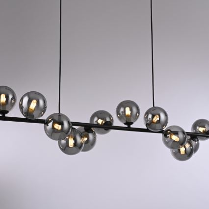 Schöner Wohnen 14504-18 - Lampadario LED sospeso a cavo DUBAI 13xG9/3W/230V 118 m nero/fumé