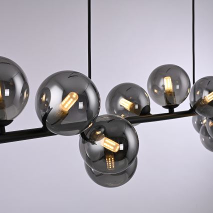 Schöner Wohnen 14504-18 - Lampadario LED sospeso a cavo DUBAI 13xG9/3W/230V 118 m nero/fumé