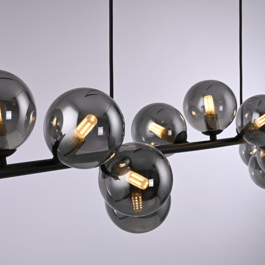 Schöner Wohnen 14504-18 - Lampadario LED sospeso a cavo DUBAI 13xG9/3W/230V 118 m nero/fumé