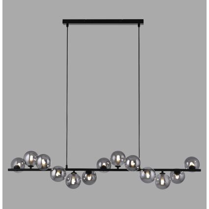 Schöner Wohnen 14504-18 - LED-Pendelleuchte DUBAI an Stahlseil 13xG9/3W/230V 118 m schwarz/rauchfarben