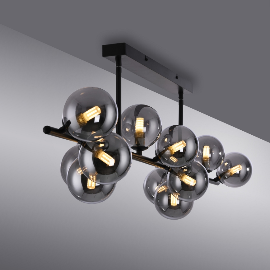 Schöner Wohnen 14505-18 - Lampadario LED a stelo DUBAI 13xG9/3W/230V nero/fumé