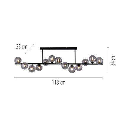 Schöner Wohnen 14505-18 - Lampadario LED a stelo DUBAI 13xG9/3W/230V nero/fumé