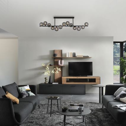 Schöner Wohnen 14505-18 - Lustre LED sur tige DUBAI 13xG9/3W/230V noir/fumé