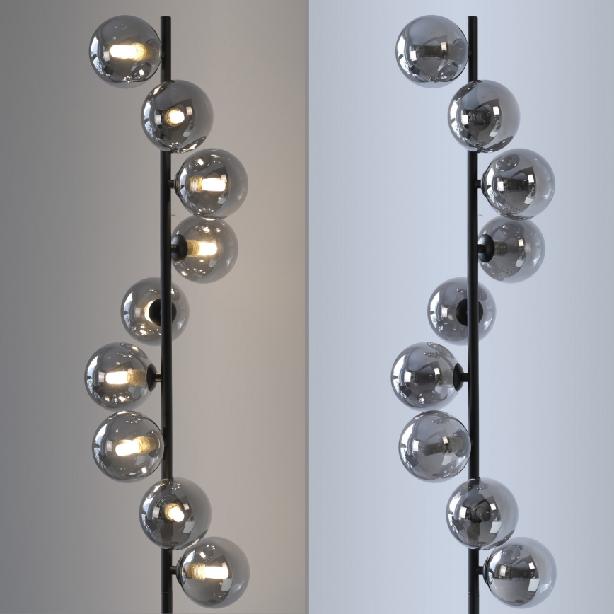 Schöner Wohnen 14506-18 - Lampada da terra LED DUBAI 9xG9/3W/230V nero/fumé
