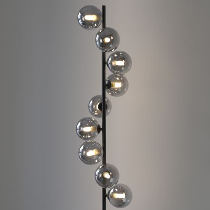 Schöner Wohnen 14506-18 - Lampada da terra LED DUBAI 9xG9/3W/230V nero/fumé