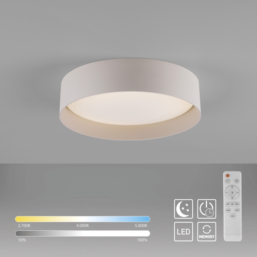 Schöner Wohnen 14593-39 - dimmbare LED-Deckenleuchte TAVOLI LED/10W/230V 2700–6500K Ø 28,5 cm grau + Fernbedienung