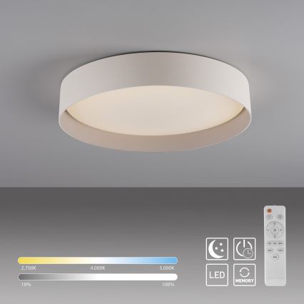 Schöner Wohnen 14594-39 - Plafonnier LED dimmable TAVOLI LED 20 W / 230 V 2700–6500 K Ø 39 cm gris avec télécommande