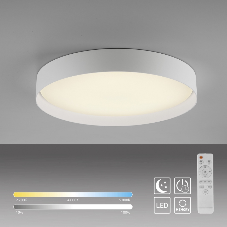 Schöner Wohnen 14595-16 - Plafonnier LED dimmable TAVOLI LED/34W/230V 2700-6500K Ø 49 cm blanc + télécommande