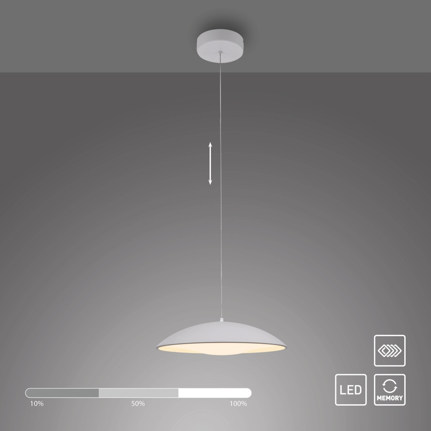Schöner Wohnen 14606-16 - Lampadario sospeso dimmerabile su cavo LENTE LED/17W/230V Ø 40 cm bianco