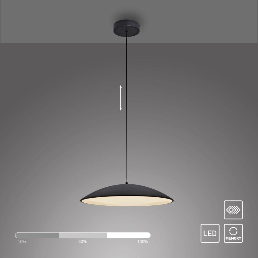 Schöner Wohnen 14607-18 - LED-dimmbare Kabel-Pendelleuchte LENTE LED/23W/230V Ø 50 cm schwarz