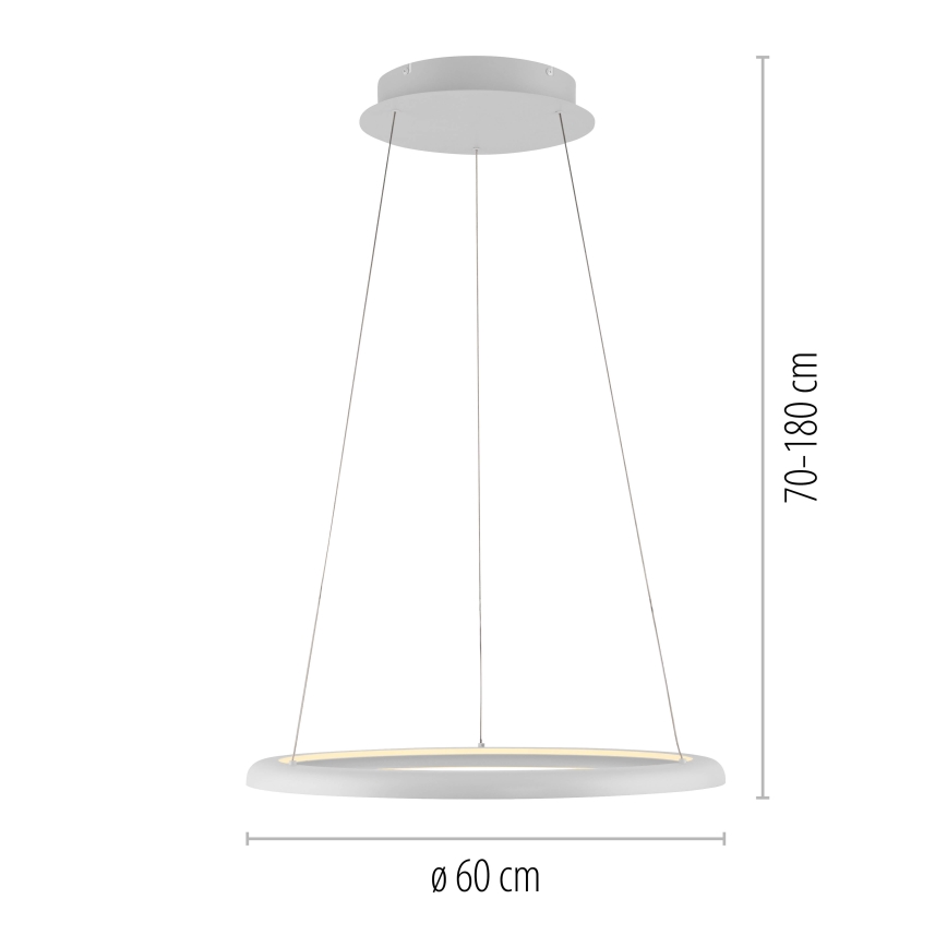 Schöner Wohnen 15570-16 - lampadario sospeso dimmerabile su cavo QUILLO LED/36W/230V Ø 60 cm bianco