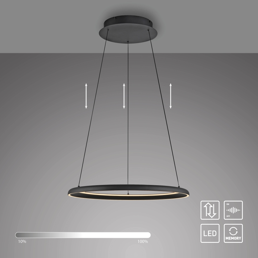 Schöner Wohnen 15570-18 - Suspension LED dimmable sur câble QUILLO LED/36W/230V Ø 60 cm noir