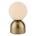 Schöner Wohnen 19218-12 - Dimmbare, per Touch bedienbare, wiederaufladbare LED-Tischlampe RUDI LED/1,2W/5V 3000-6000K 1200 mAh gold