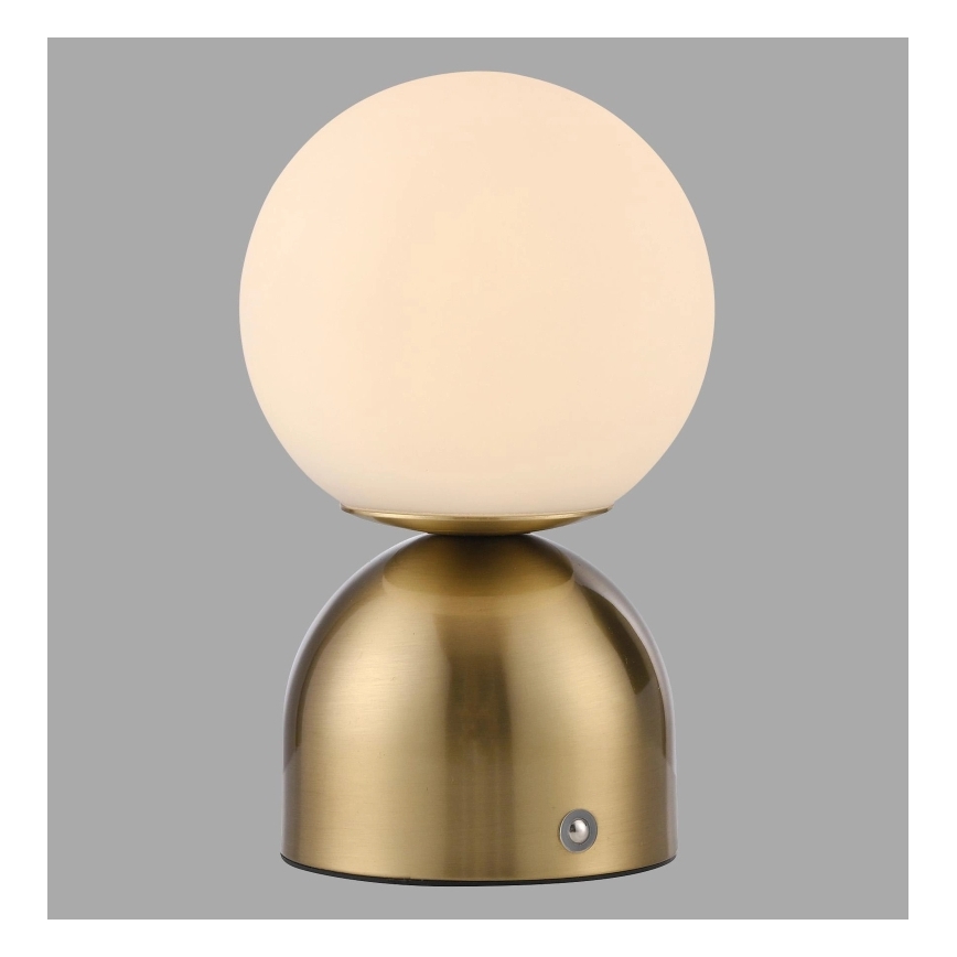 Schöner Wohnen 19218-12 - Lampe de table LED RUDI, rechargeable, dimmable et à commande tactile, LED 1,2W/5V, 3000–6000K, 1200 mAh, dorée