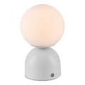 Schöner Wohnen 19218-16 - Lampe de table LED dimmable à commande tactile et rechargeable RUDI LED/1,2W/5V 3000-6000K 1200 mAh blanche