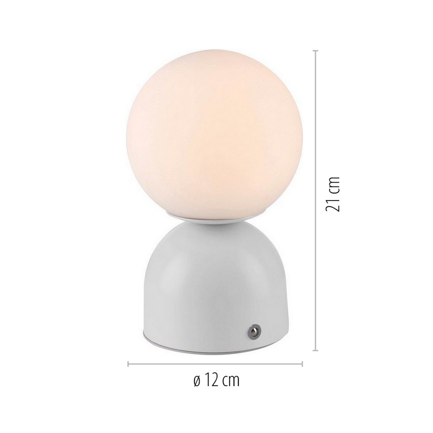 Schöner Wohnen 19218-16 - Lampe de table LED dimmable à commande tactile et rechargeable RUDI LED/1,2W/5V 3000-6000K 1200 mAh blanche