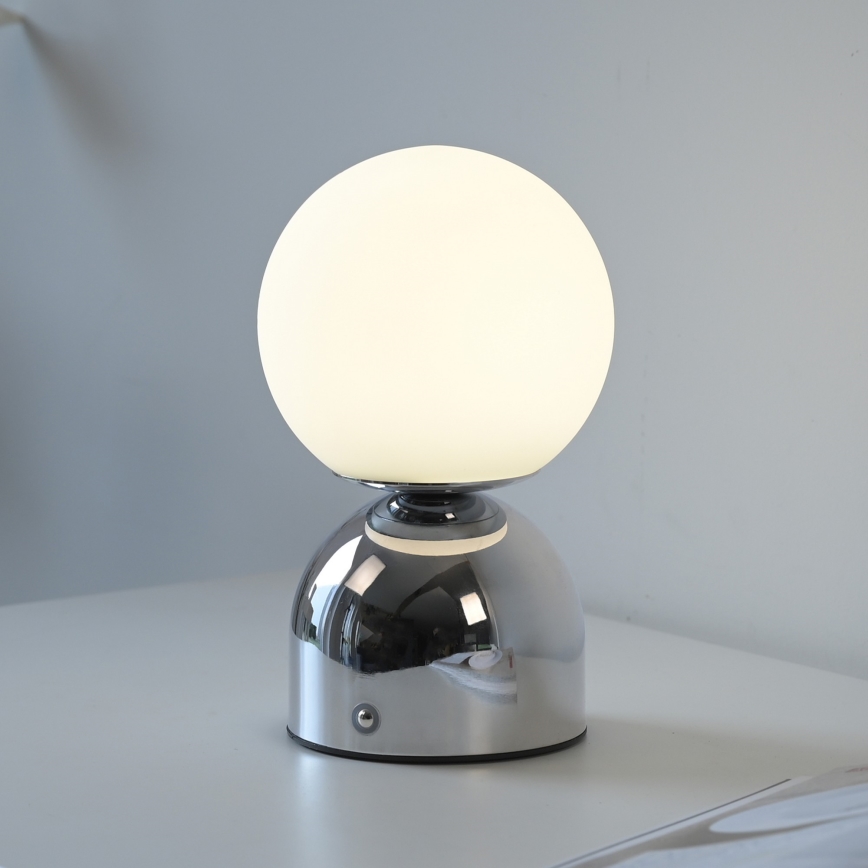 Schöner Wohnen 19218-17 - Lampada da tavolo ricaricabile dimmerabile a sfioramento RUDI LED 1,2 W / 5 V, 3000–6000 K, 1200 mAh, cromo lucido