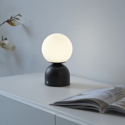 Schöner Wohnen 19218-18 - Lampe de table tactile et dimmable rechargeable RUDI LED/1,2W/5V 3000-6000K 1200 mAh noire