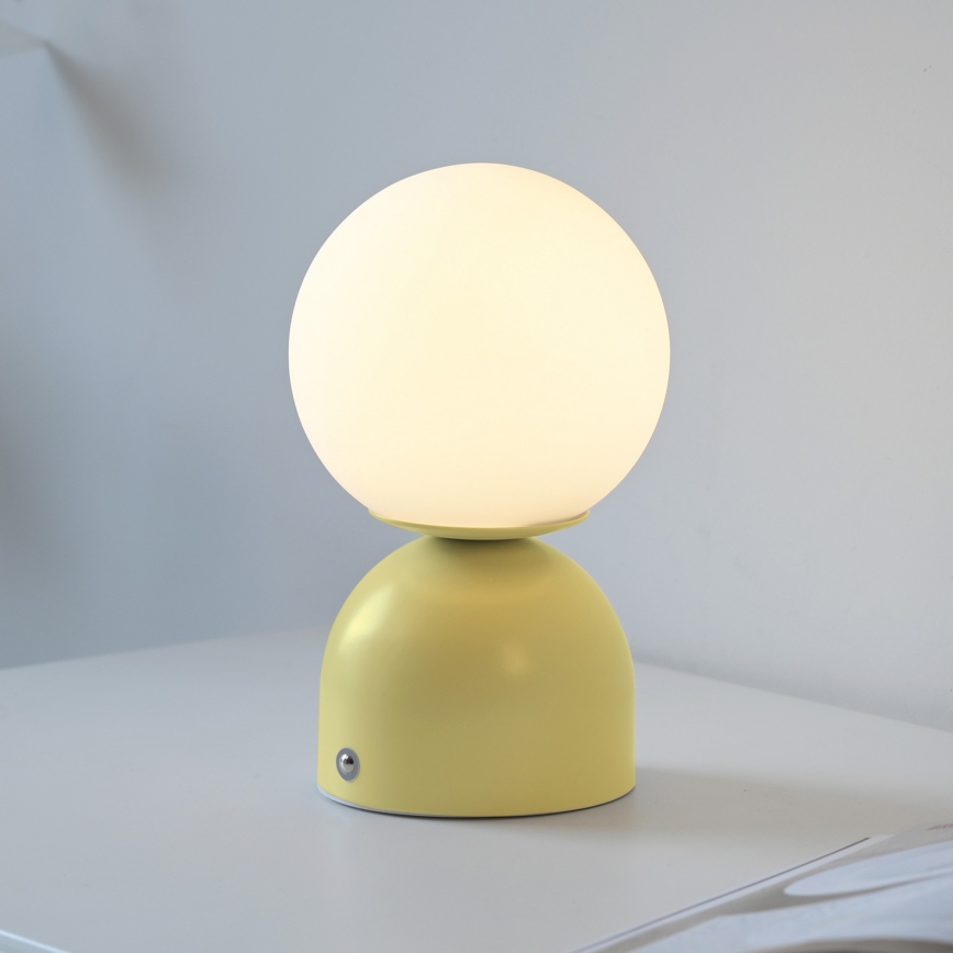 Schöner Wohnen 19218-81 - Lampada da tavolo ricaricabile a LED dimmerabile a sfioramento RUDI LED/1,2W/5V 3000-6000K 1200 mAh gialla