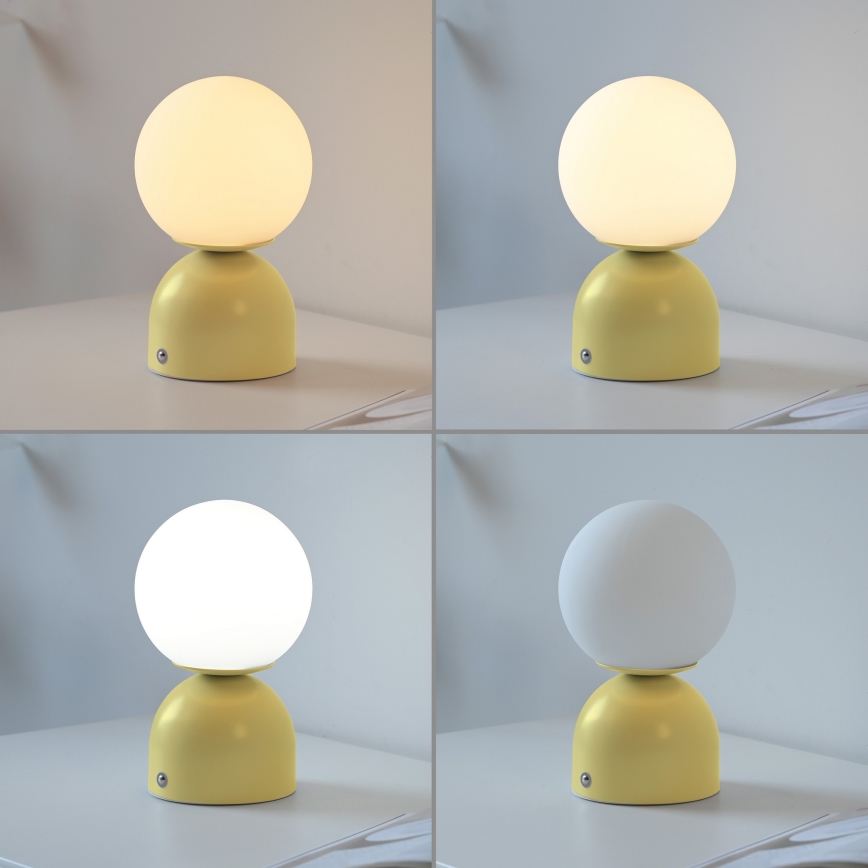 Schöner Wohnen 19218-81 - Lampe de bureau LED tactile rechargeable et dimmable RUDI LED/1,2W/5V 3000-6000K 1200 mAh jaune