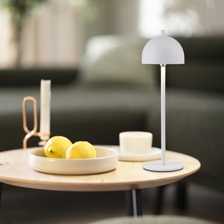 Schöner Wohnen 19244-16 - BELLIS Lampada da tavolo da esterno ricaricabile a LED, dimmerabile con touch, LED/2,5W/5V 2600 mAh IP54 bianca