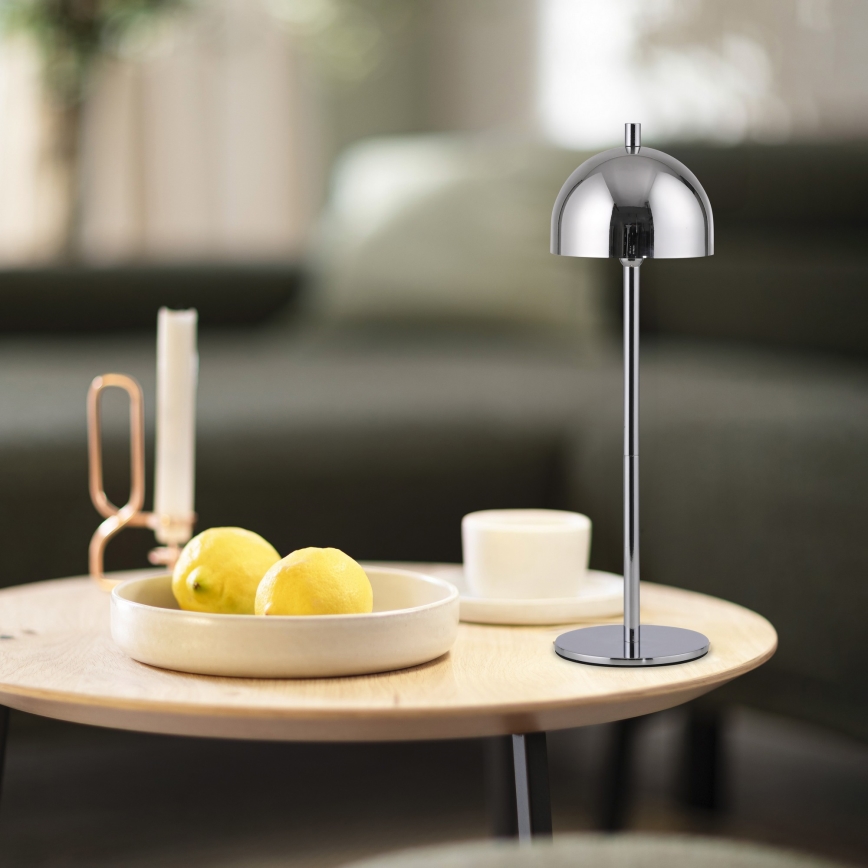 Schöner Wohnen 19244-17 - Dimmbare, wiederaufladbare LED-Touch-Außen-Tischlampe BELLIS LED/2,5W/5V 2600 mAh IP54 hochglänzender Chrom