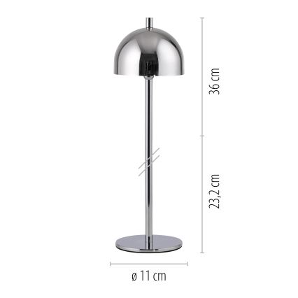 Schöner Wohnen 19244-17 - Dimmbare, wiederaufladbare LED-Touch-Außen-Tischlampe BELLIS LED/2,5W/5V 2600 mAh IP54 hochglänzender Chrom