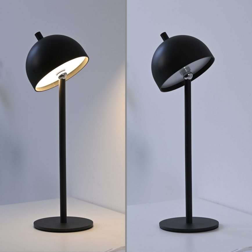 Schöner Wohnen 19244-18 - Lampada da tavolo ricaricabile a LED dimmerabile con comando a sfioramento BELLIS LED/2,5W/5V 2600 mAh IP54 nera