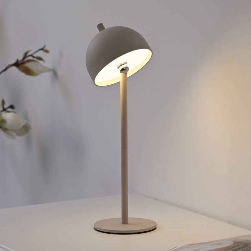 Schöner Wohnen 19244-39 - LED, dimmbar, per Touch wiederaufladbare Außen-Tischlampe BELLIS, LED 2,5 W/5 V, 2600 mAh, IP54, grau