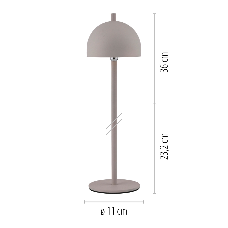 Schöner Wohnen 19244-39 - LED, dimmbar, per Touch wiederaufladbare Außen-Tischlampe BELLIS, LED 2,5 W/5 V, 2600 mAh, IP54, grau