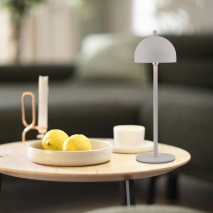 Schöner Wohnen 19244-39 - Lampe de table d'extérieur rechargeable tactile et dimmable BELLIS LED/2,5W/5V 2600 mAh IP54 grise