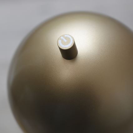 Schöner Wohnen 19245-12 - Lampada da terra ricaricabile da esterno BELLIS, dimmerabile a sfioramento, LED 2,5W/5V, 2600 mAh, IP54, dorata