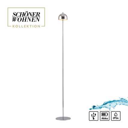 Schöner Wohnen 19245-17 - Lampadaire d'extérieur rechargeable à commande tactile et à intensité réglable BELLIS LED/2,5W/5V 2600 mAh IP54, finition chrome brillant