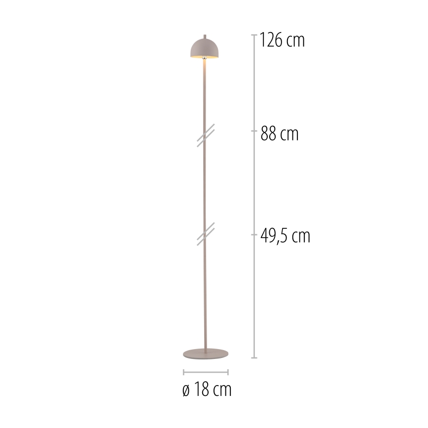 Schöner Wohnen 19245-39 - Lampadaire d'extérieur tactile, rechargeable et à intensité réglable BELLIS LED/2,5W/5V 2600 mAh IP54 gris