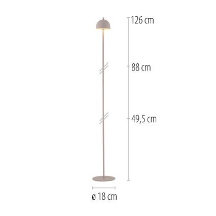 Schöner Wohnen 19245-39 - LED, dimmbare, touchgesteuerte, wiederaufladbare Außen-Stehleuchte BELLIS LED/2,5W/5V 2600 mAh IP54 grau