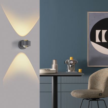 Schöner Wohnen 19331-21 - Lampada da parete LED CHIA 2xLED/2W/230V antracite