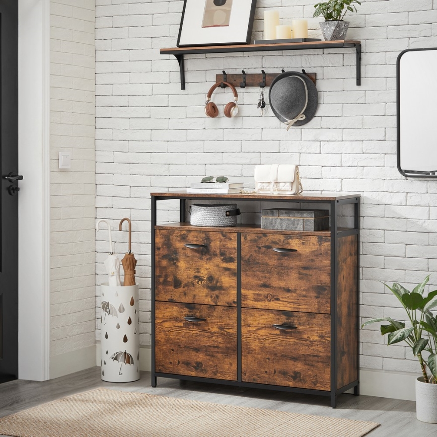 Schuhschrank FIRA, Braun/Schwarz