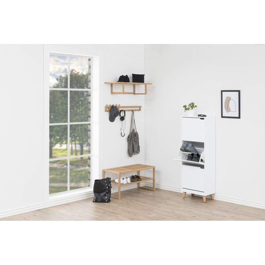 Schuhschrank mit 3 Schubladen CARLY weiß
