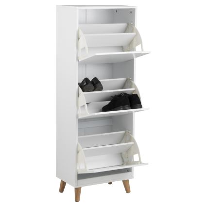 Schuhschrank mit 3 Schubladen CARLY weiß