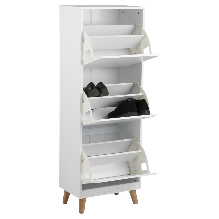 Schuhschrank mit 3 Schubladen CARLY weiß