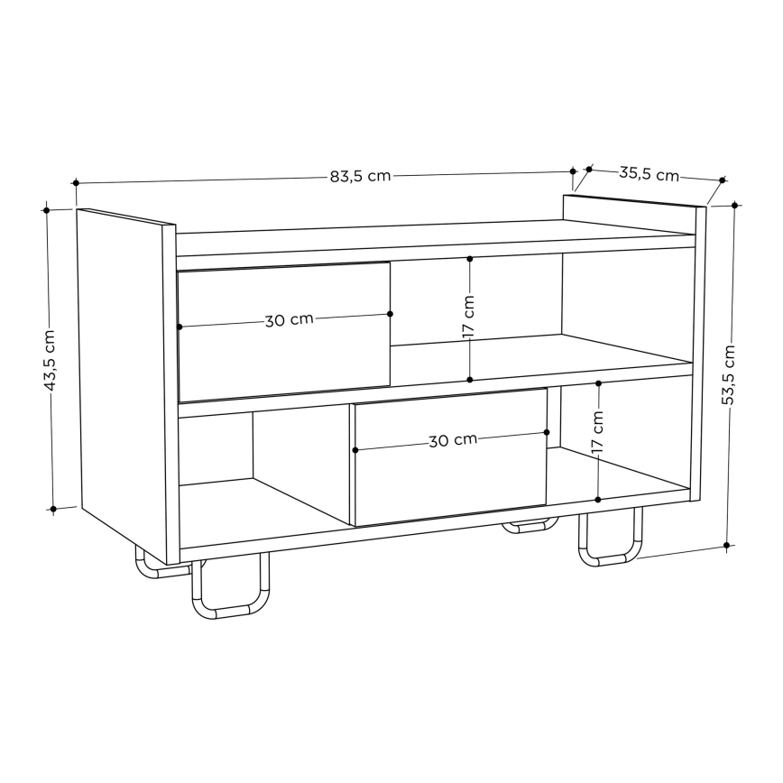Schuhschrank TROY 53,5x83,5 cm grau