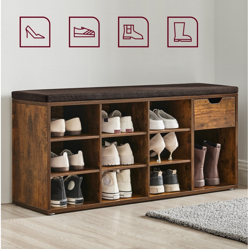 Schuhschrank VOREN Braun/Schwarz