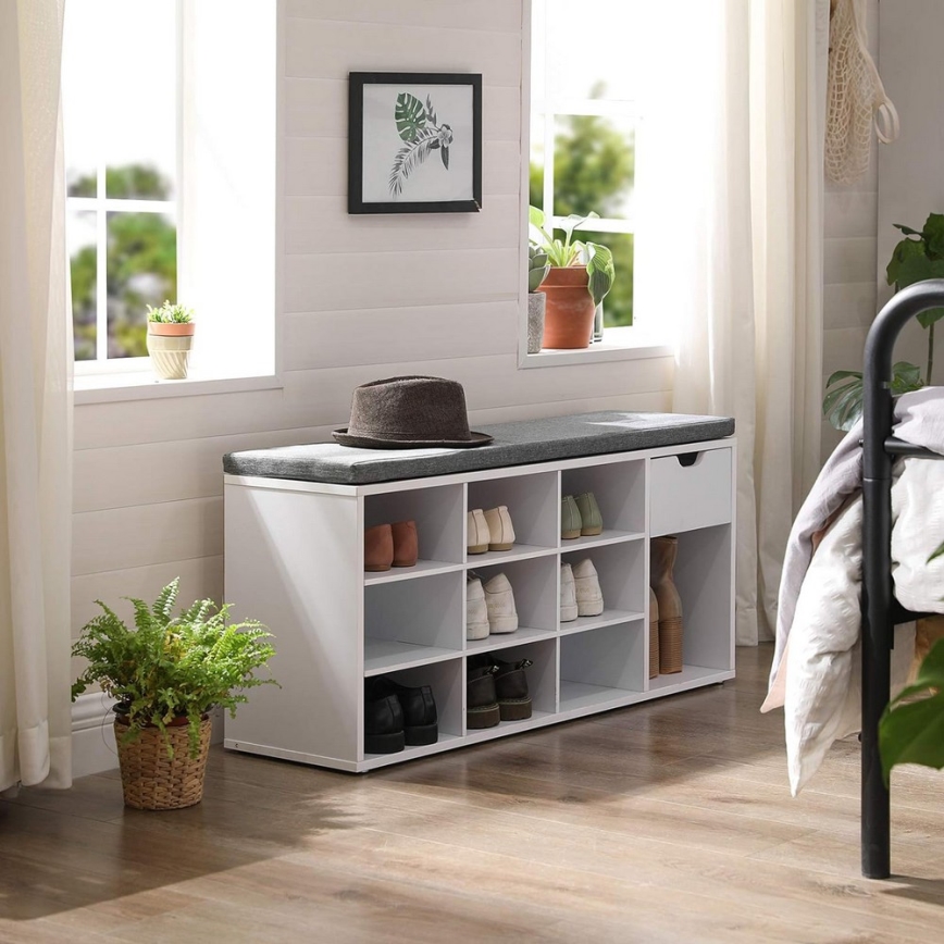 Schuhschrank VOREN Weiß/Grau