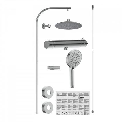 Schütte 60046 - Ensemble de douche avec mitigeur thermostatique MADURA FRESH, chrome brillant
