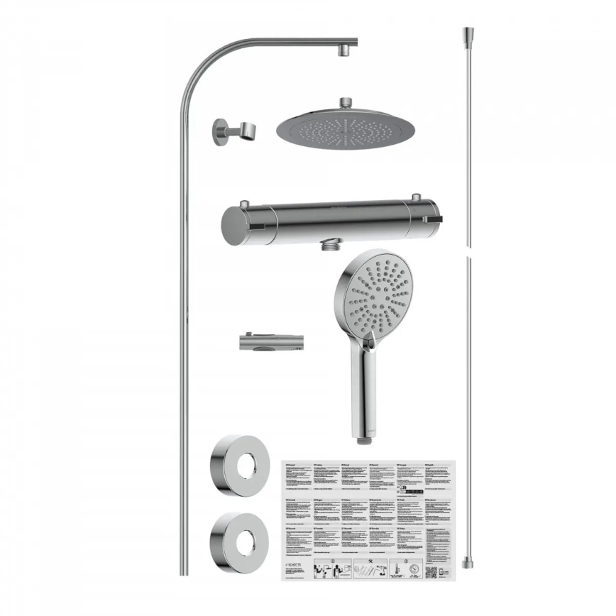 Schütte 60046 - Ensemble de douche avec mitigeur thermostatique MADURA FRESH, chrome brillant